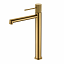 Grifo de lavabo alto monomando Line oro cepillado de Imex